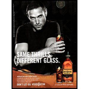 2007 Jose Cuervo Black Medallion Tequila Vintage Print Ad Black T Shirt Wall Art